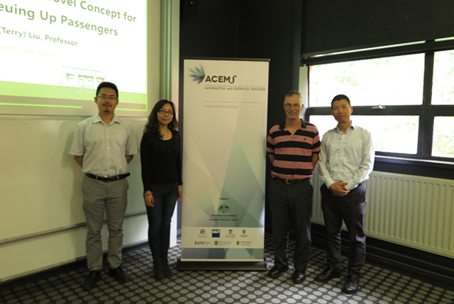 Left to right, Terry Liu, Joyce Zhang, Peter Taylor and Hai Vu